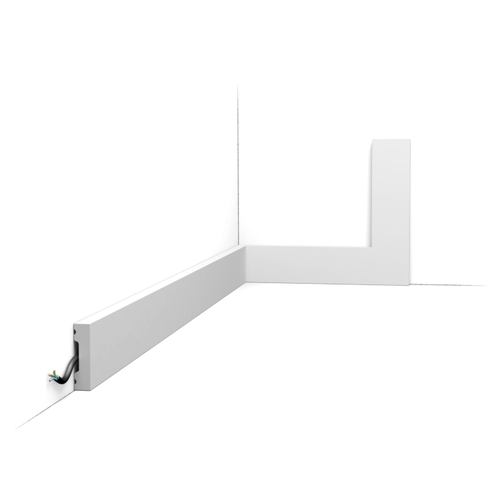 sx162RAL9003 listwa podłogowa niska 4 cm kanciasta prosta