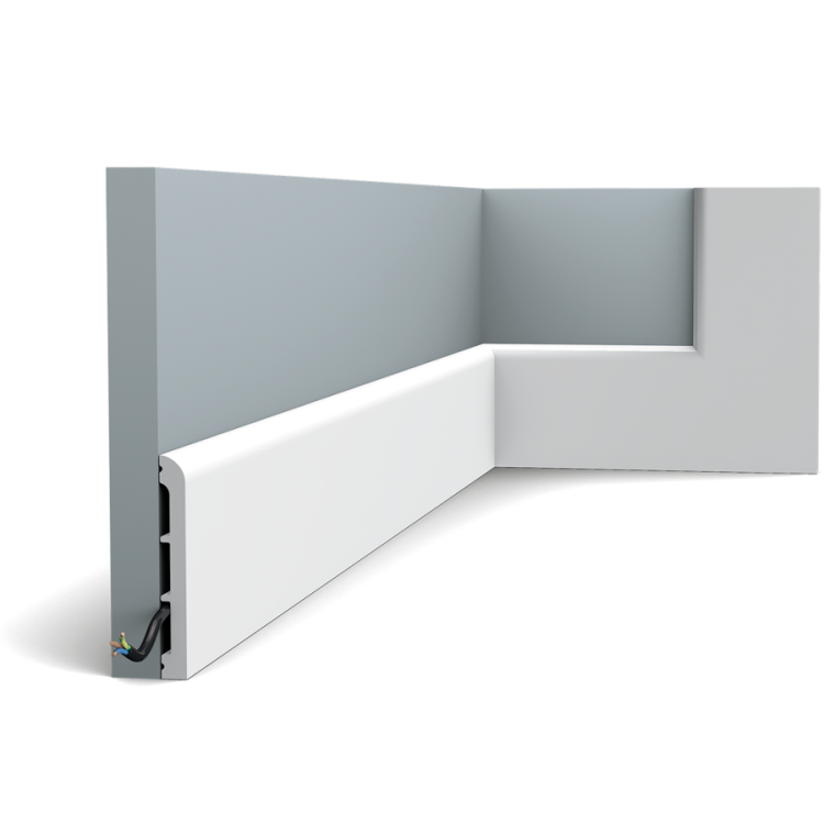 sx184 biała listwa przypodłogowa Orac Decor RAL9003 11 cm wysokości delikatnie zaokrąglona krawędź